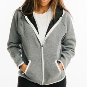 ZYIA‎ ACTIVE Gray Sport Pocket Full-Zip Active Outdoor Hoodie Jacket Size Medium